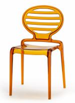 Прозрачен дизайнерски стол оранжев